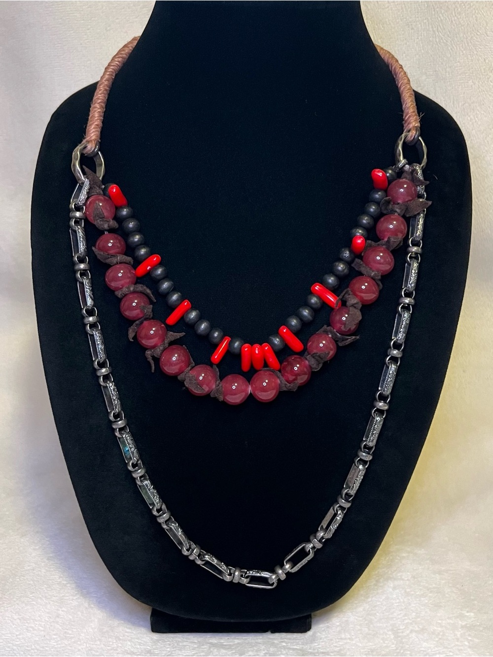 Lucky Brand Beaded and Chain Layered Necklace